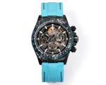 TW Factory Rolex Daytona 40mm Carbon Fiber Case Blue Fabric Band Black Face 4802 Movement Watch